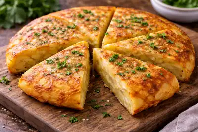 Классический испанский омлет с картофелем и луком, подаваемый тёплым или холодным.