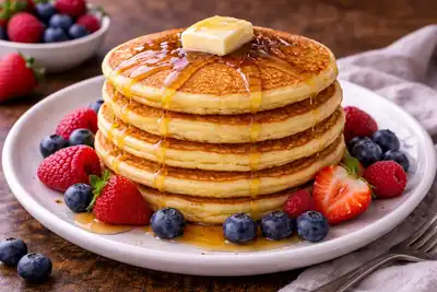 Пышные панкейки на молоке для быстрого домашнего завтрака.