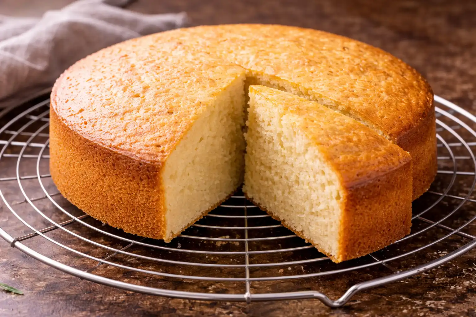 Мягкий ванильный бисквит для тортов и порционной десертной подачи.